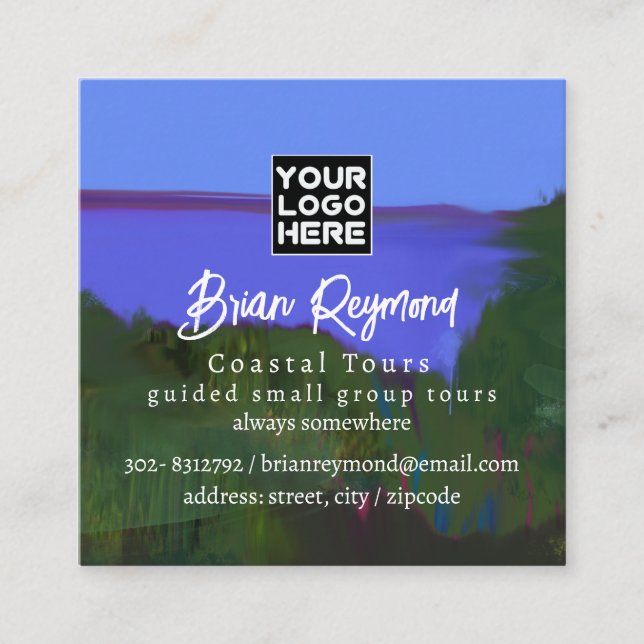 Kustturer Fyrkantigt Visitkort (Framsida)