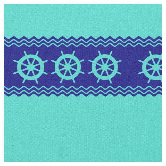 Kustturkos Blue Rand Helm Nautical Tyg (Närbild)
