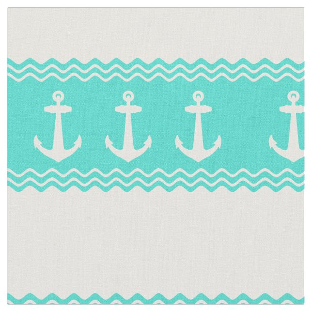 Kustturkos Rand Anchor Nautical Tyg (Närbild)