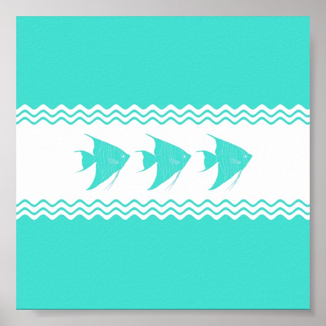 Kustturkos White Rand Angelfish Poster (Framsidan)