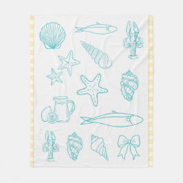 Kustutskrift för italienska köket | Sorrento Blue Fleecefilt