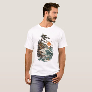 Kustvåg Solnedgångslandskap T Shirt