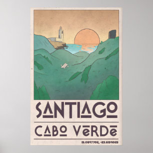 Kustvägg Art Print Solnedgång Stränder Scene - Mid Poster