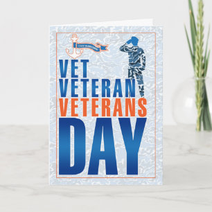 Kustvaktman Veterans Day Blue and Orange Helgkort
