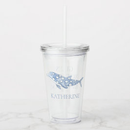 Kustvattenfärg Blå Prickig Delfin Take Away Mugg
