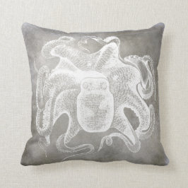 Kustvattenfärg Octopus Silver Pewter-Neutralt Kudde