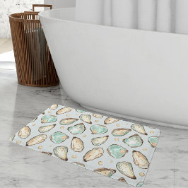 Kustvattenfärgen Oyster och Pearl Mönster Badrumsmatta