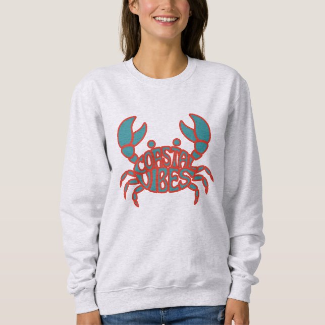 Kustvibbar Krabb Sommar Strand T Shirt (Framsida)