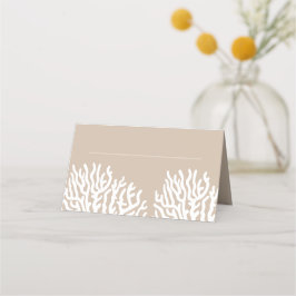 Kustvit sjökoraller och cyan Blue Namn Placeringskort