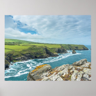 Kustvy från Willapark Lookout Boscastle Poster