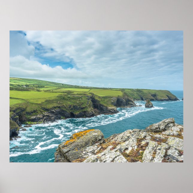 Kustvy från Willapark Lookout Boscastle Poster (Framsidan)