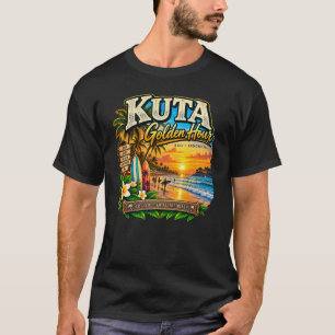 Kuta Bali Golden Hour Vintage Researbeten Konst T Shirt