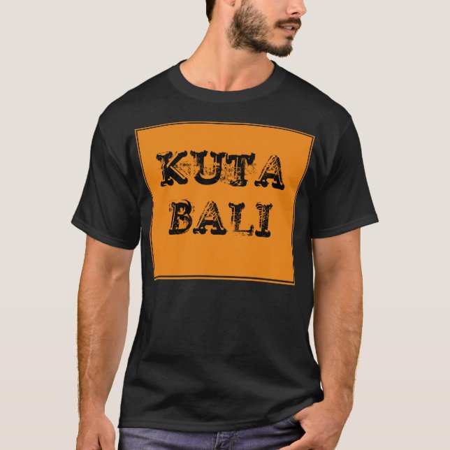 Kuta Bali orange mörk T-tröja T-shirt (Framsida)