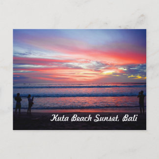 Kuta Beach Sunset, Bali Indonesia Vykort