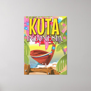 Kuta Indonesia-reseaffisch Canvastryck