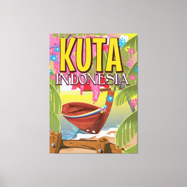 Kuta Indonesia-reseaffisch Canvastryck (Framsida)