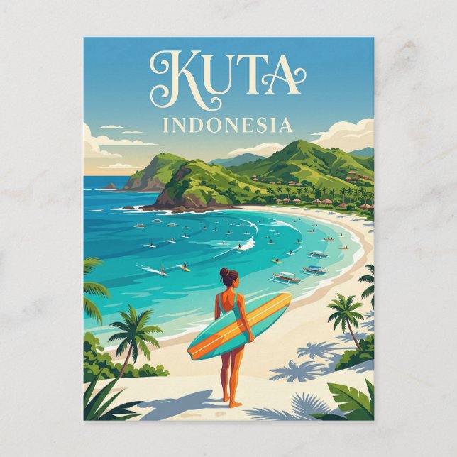 Kuta Indonesien Vykort (Framsida)