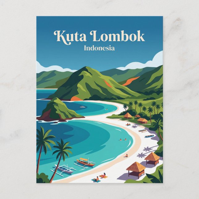Kuta Lombok Indonesien Vykort (Framsida)