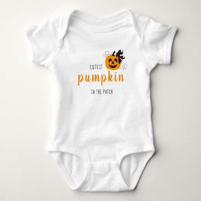 Kutastpipa i Orangen Patch Jack o lantern T Shirt (Framsida)