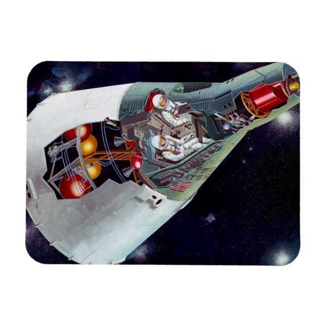 Kutaway en två personer Gemini-rymdfarkoster under Magnet (Horisontell)