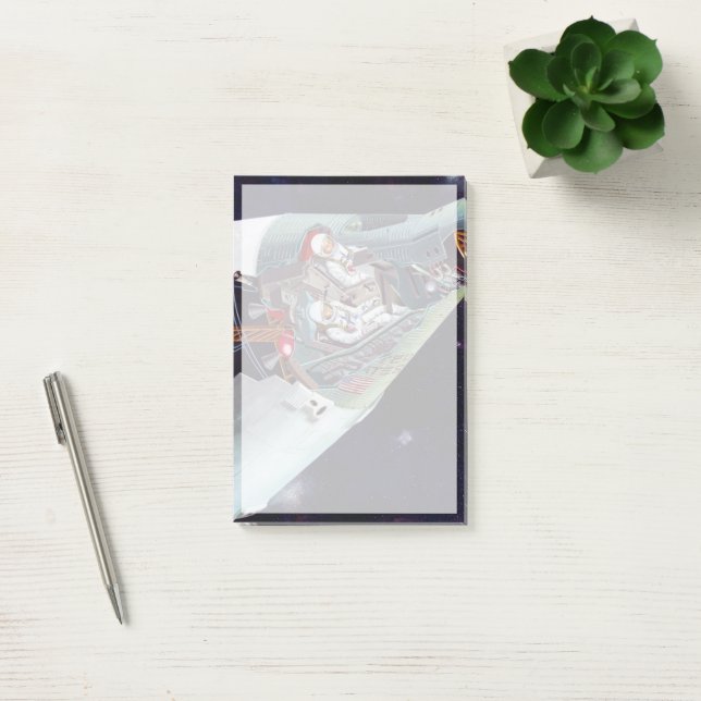 Kutaway en två personer Gemini-rymdfarkoster under Post-it Block (Kontor)