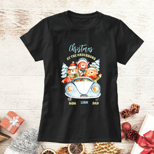 Kutbjörnens familjjul i bilen Namn T Shirt