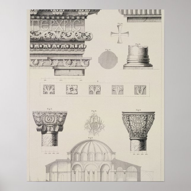 Kutciuk-sektionen och arkitekturdetaljer i kor poster (Framsidan)