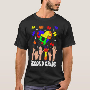 Kute 2:a Klass Hjärtautism - medvetande tillbaka t Shirt
