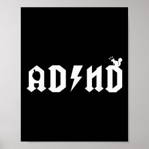 Kute Adhd Tee Mental Health Awareness Poster