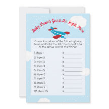 Kute Airplan Baby Shower gissar Högernas Prisa spe