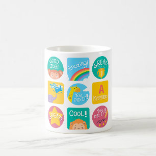 Kute Animal Reward Motivative Classroom-etiketter Kaffemugg