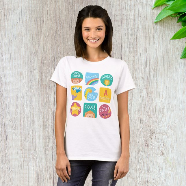 Kute Animal Reward Motivative Classroom-etiketter T Shirt (Skapare uppladdad)