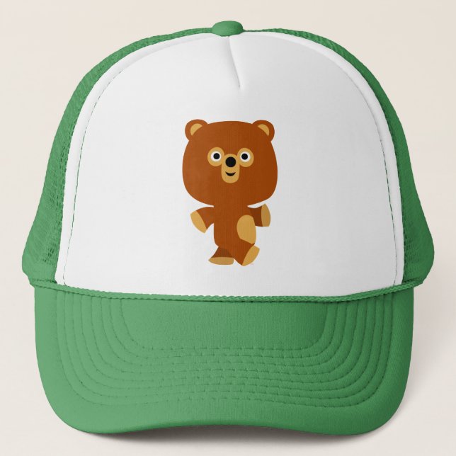 Kute Assertive Tecknad Bear Hat Truckerkeps (Framsida)