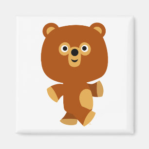 Kute Assertive Tecknad Bear Magnet