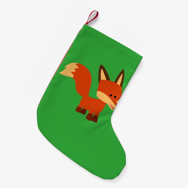 Kute Astute Tecknad Fox-julklapp Liten Julstrumpa (Framsidan (Hängande))