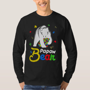 Kute Autism Awareness Papaw Bear Family Autistic T Shirt