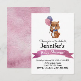 Kute Baby Bear Baby SHOWER Party-inbjudan Inbjudningar