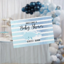 Kute Baby blue Whale Stripe Baby Shower