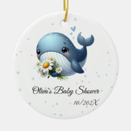 Kute Baby Whale Baby Shower Ornament