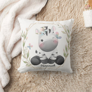 Kute Baby Zebra Flower WAN-namn Kudde