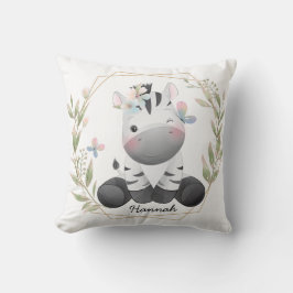Kute Baby Zebra Flower WAN-namn Kudde