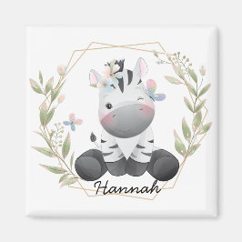 Kute Baby Zebra Flower WAN-namn Magnet