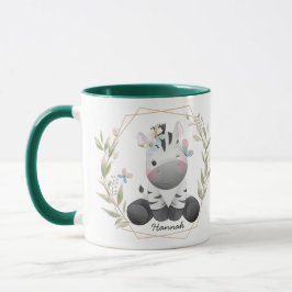 Kute Baby Zebra Flower WAN-namn Mugg
