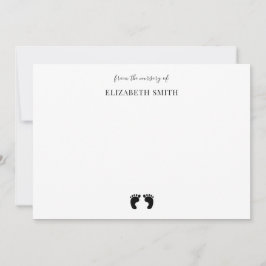 Kute babydusch baby fötter enkelt eget namn anteckningskort