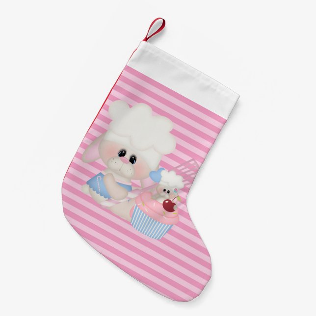 Kute Baking Bunnies - lagerhållning av julklapp fö Liten Julstrumpa (Framsidan (Hängande))