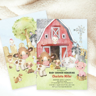 Kute Barnyard-vännernas inbjudan till babyskor