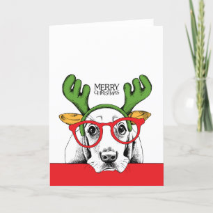 Kute Basset Hundkort Jul Card Tack Kort