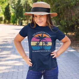 Kute Beach Vacation Tropical Handflatan Träd Anpas T Shirt