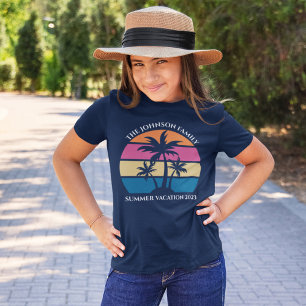 Kute Beach Vacation Tropical Handflatan Träd Anpas T Shirt