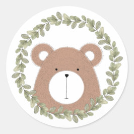 Kute Bear-etikett Runt Klistermärke